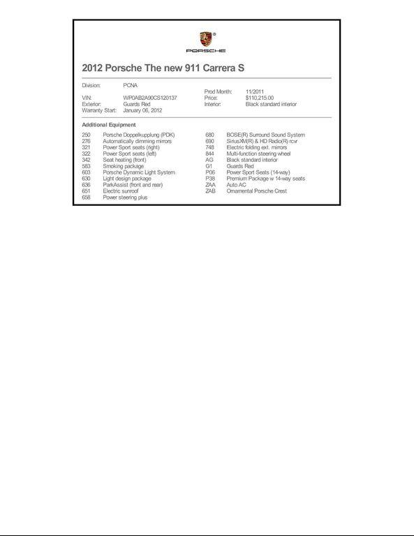 used 2012 Porsche 911 car, priced at $69,900