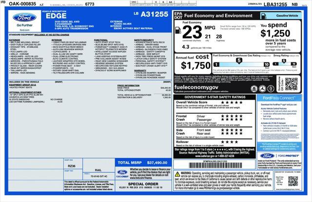 used 2020 Ford Edge car, priced at $17,936