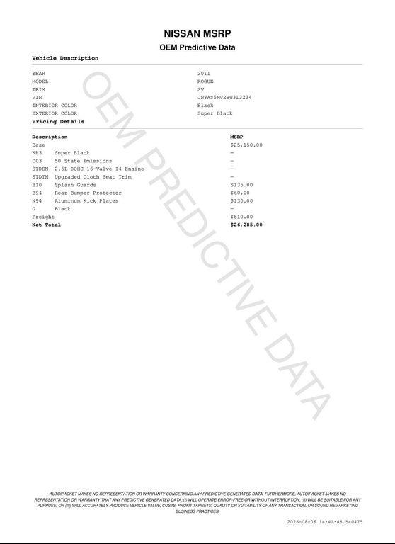 used 2011 Nissan Rogue car, priced at $4,900