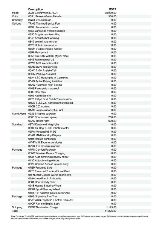 used 2025 MINI Countryman car, priced at $41,225