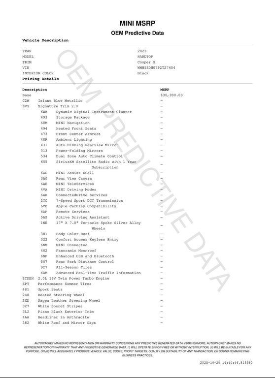 used 2023 MINI Hardtop car, priced at $26,481