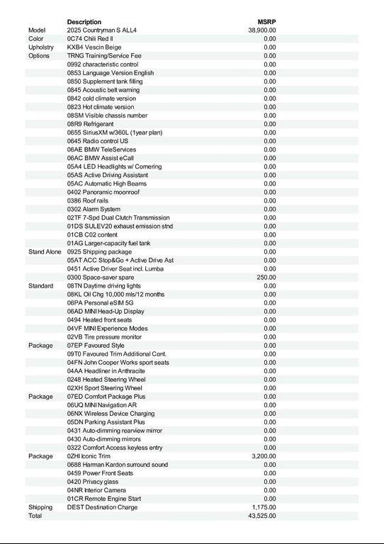 used 2025 MINI Countryman car, priced at $43,525