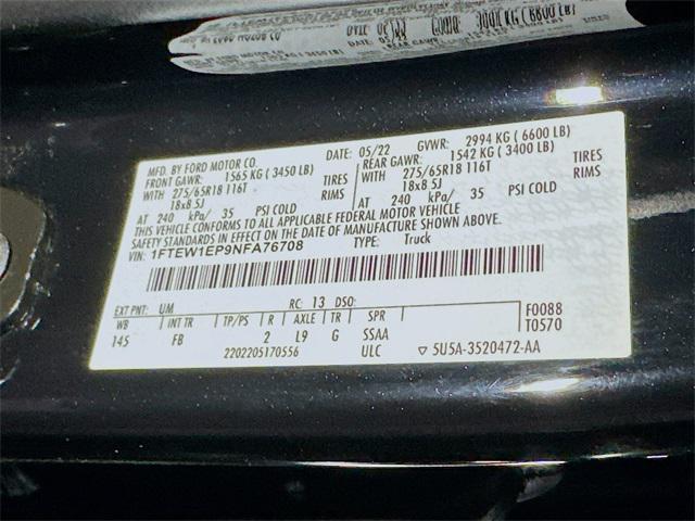 used 2022 Ford F-150 car, priced at $43,850