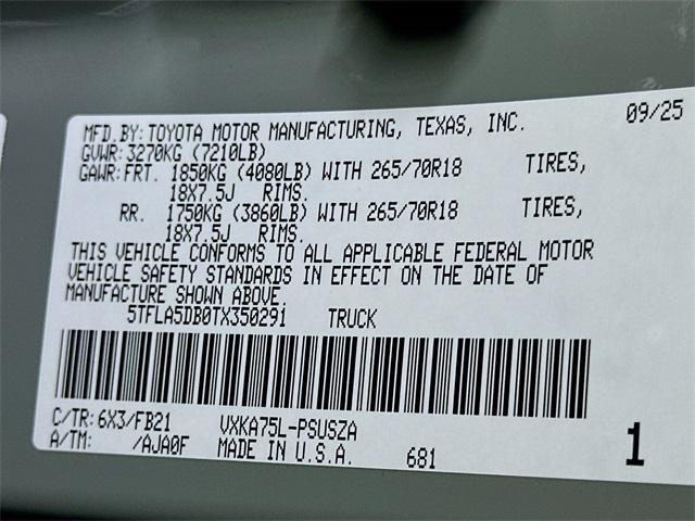 new 2026 Toyota Tundra car, priced at $52,905