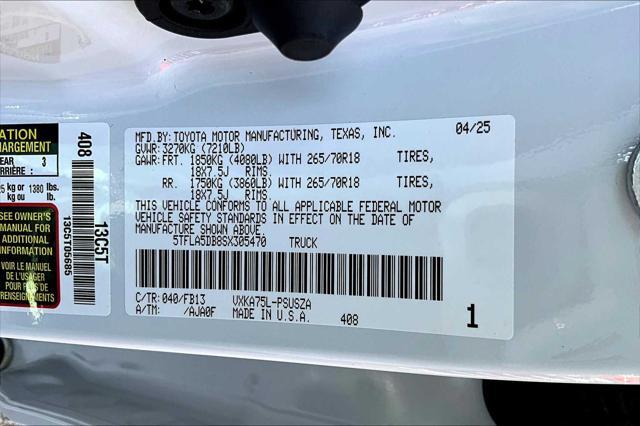 new 2025 Toyota Tundra car, priced at $55,424