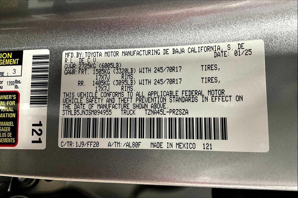 new 2025 Toyota Tacoma car, priced at $43,913