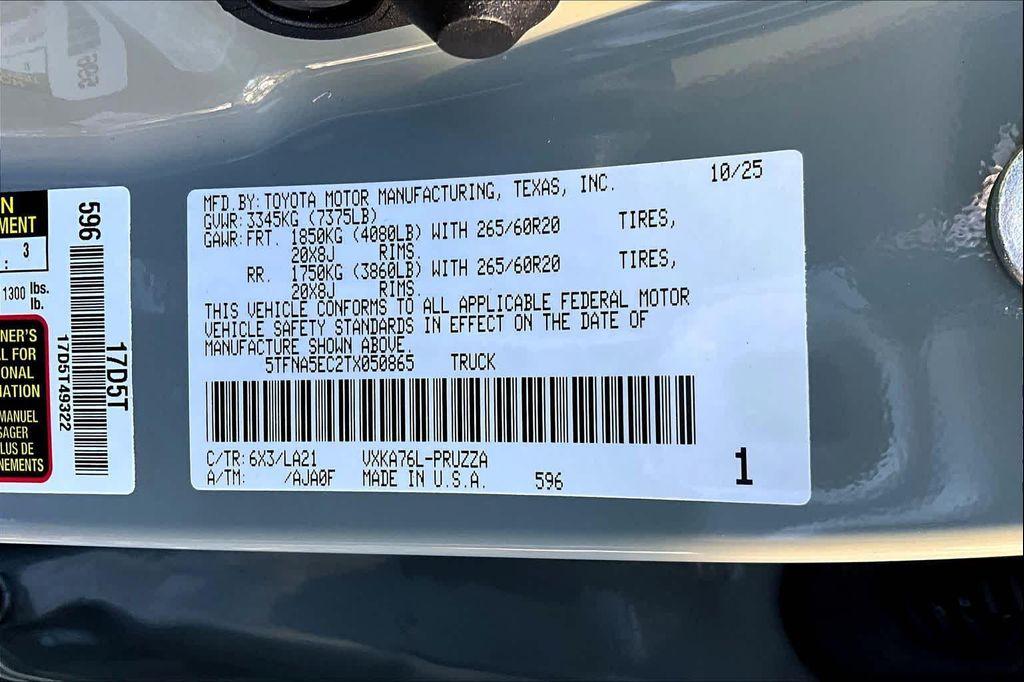 new 2026 Toyota Tundra car, priced at $72,037