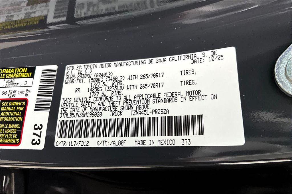 new 2025 Toyota Tacoma car, priced at $50,687