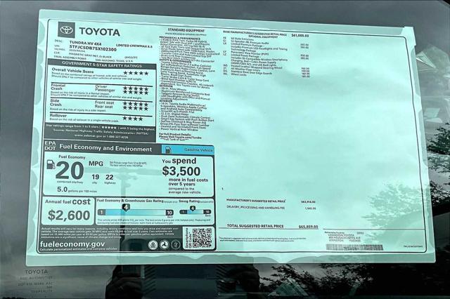new 2025 Toyota Tundra Hybrid car, priced at $65,859