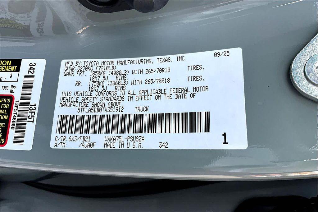 new 2026 Toyota Tundra car, priced at $57,644