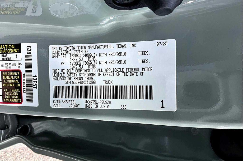 new 2025 Toyota Tundra car, priced at $58,563