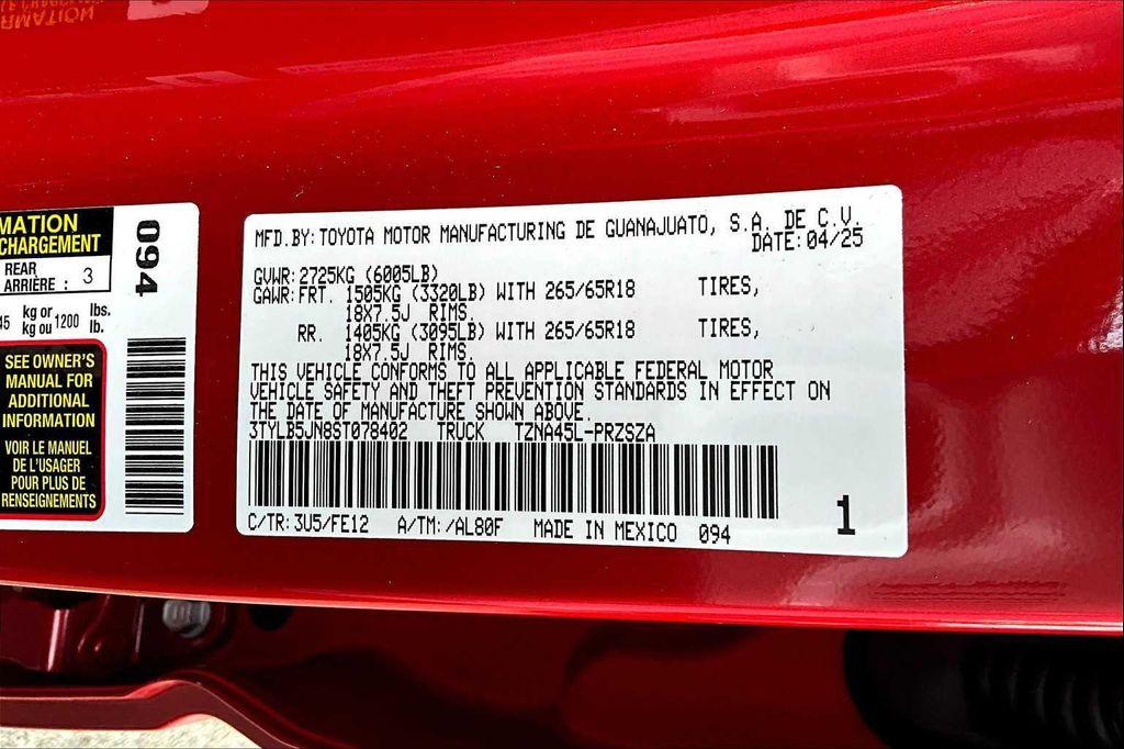 new 2025 Toyota Tacoma car, priced at $52,764