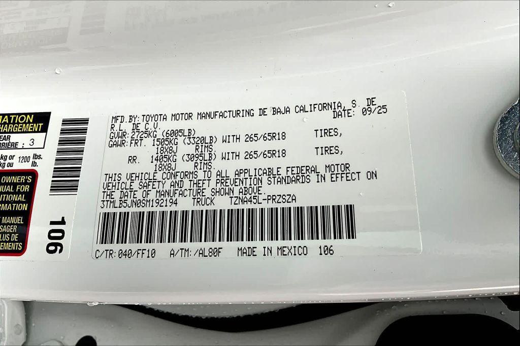 new 2025 Toyota Tacoma car, priced at $49,753