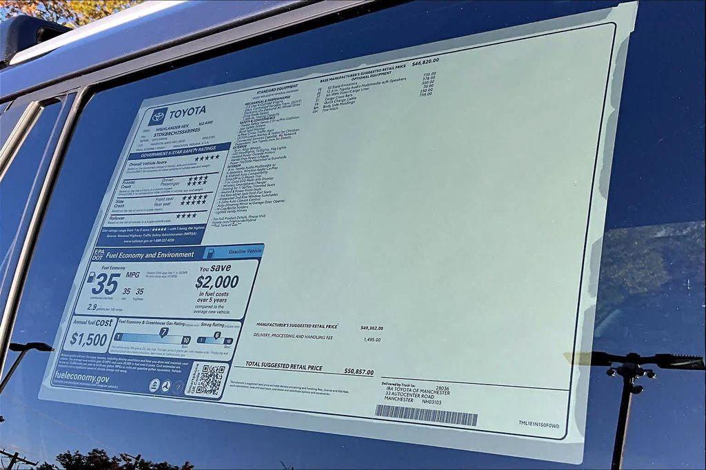 new 2025 Toyota Highlander Hybrid car, priced at $50,857