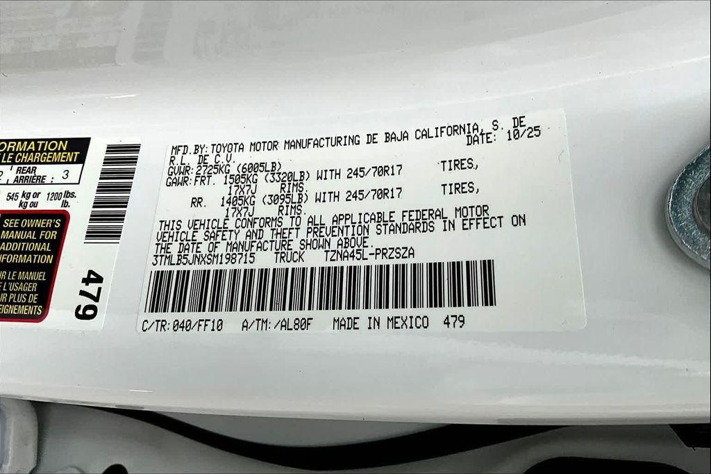 new 2025 Toyota Tacoma car, priced at $46,919