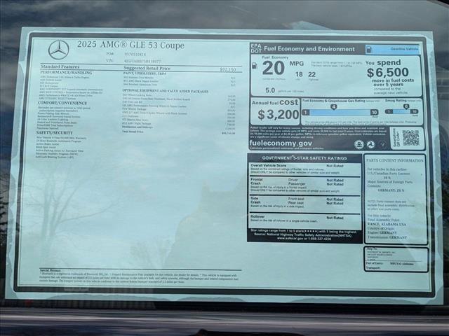 new 2025 Mercedes-Benz AMG GLE 53 car, priced at $95,765