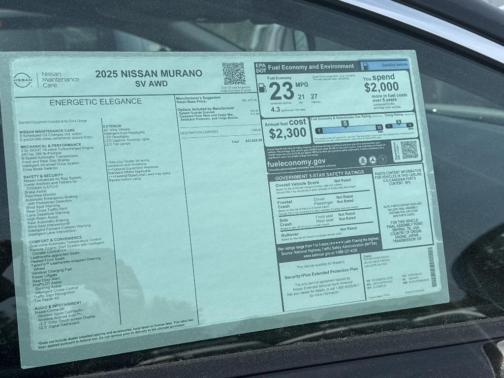new 2025 Nissan Murano car, priced at $41,290
