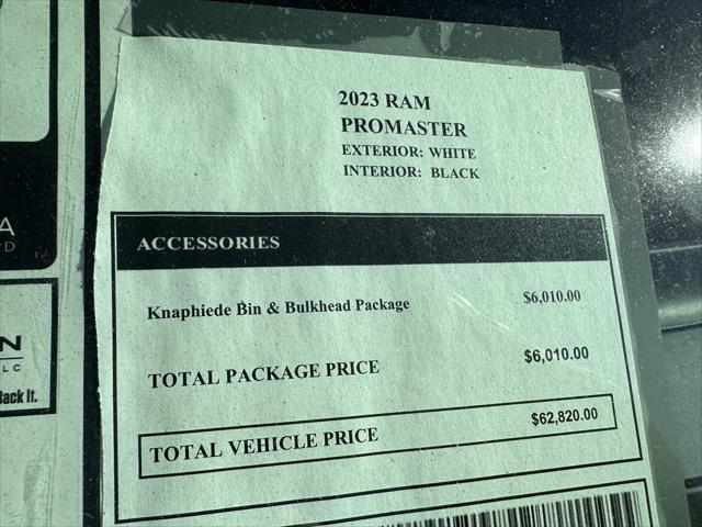 new 2023 Ram ProMaster 3500 car, priced at $53,780