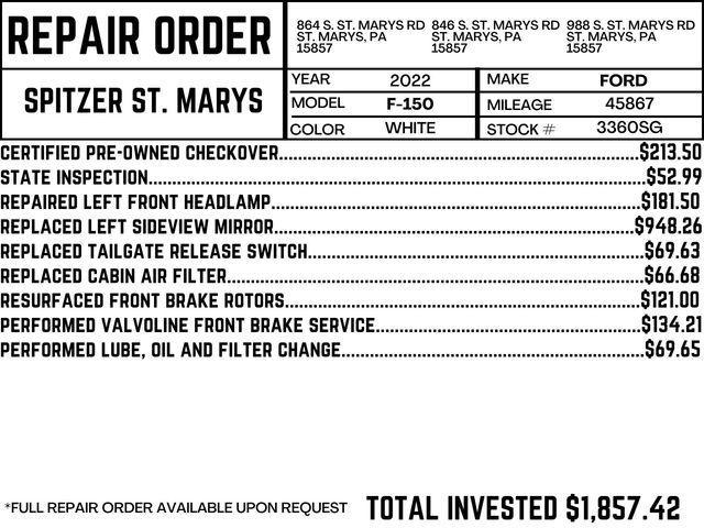 used 2022 Ford F-150 car, priced at $37,890