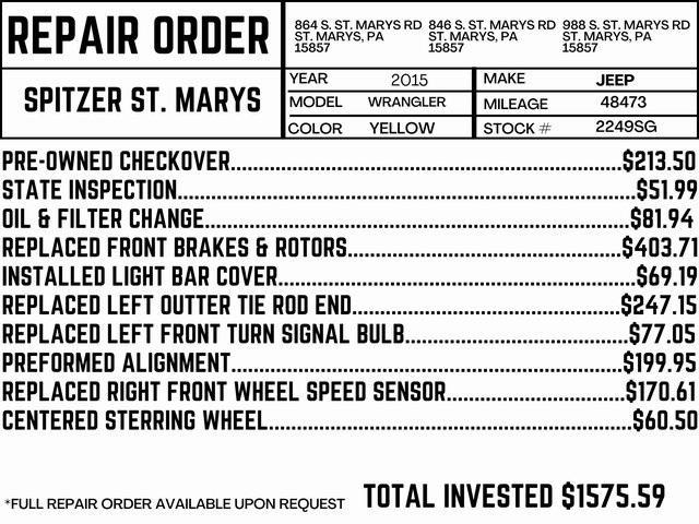 used 2015 Jeep Wrangler Unlimited car, priced at $19,490