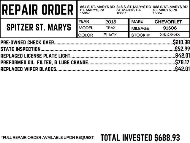 used 2018 Chevrolet Trax car, priced at $12,590