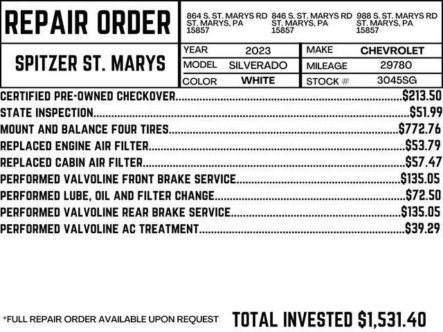 used 2023 Chevrolet Silverado 1500 car, priced at $40,490