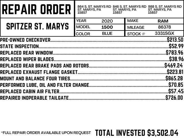 used 2020 Ram 1500 car, priced at $26,990