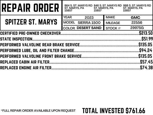 used 2023 GMC Sierra 1500 car, priced at $47,990