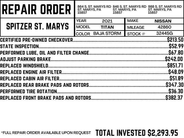 used 2021 Nissan Titan car, priced at $37,690