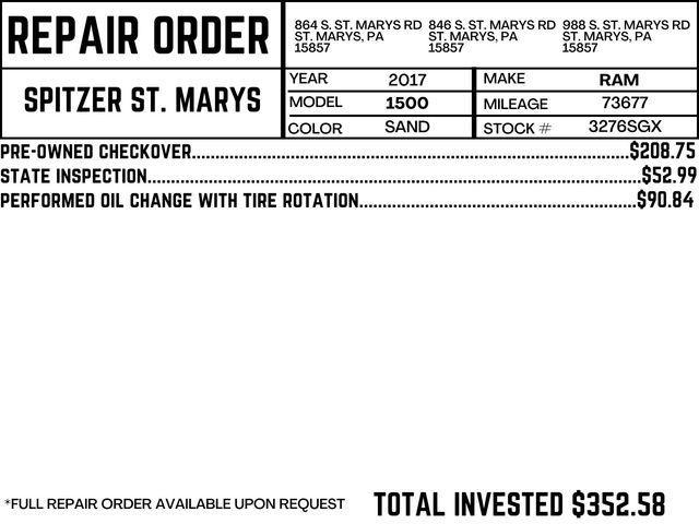 used 2017 Ram 1500 car, priced at $27,890