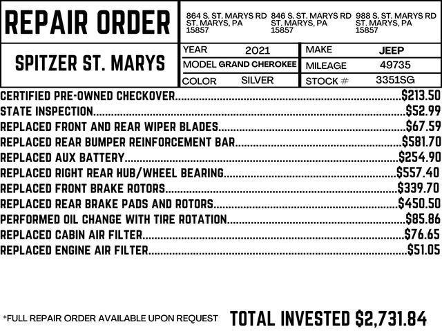 used 2021 Jeep Grand Cherokee L car, priced at $25,590