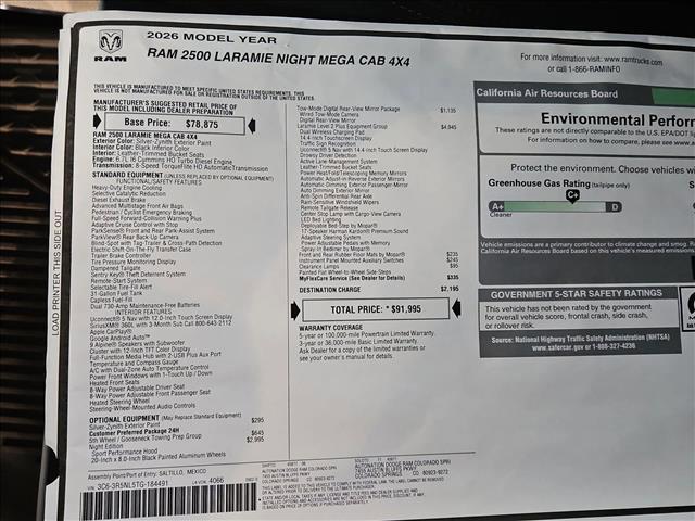 new 2026 Ram 2500 car, priced at $94,107