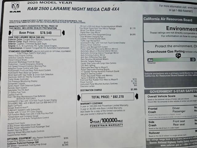 new 2025 Ram 2500 car, priced at $81,069