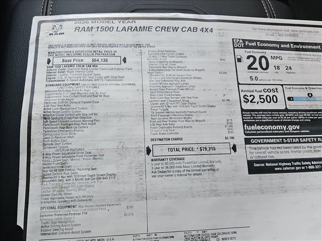 new 2026 Ram 1500 car, priced at $66,681