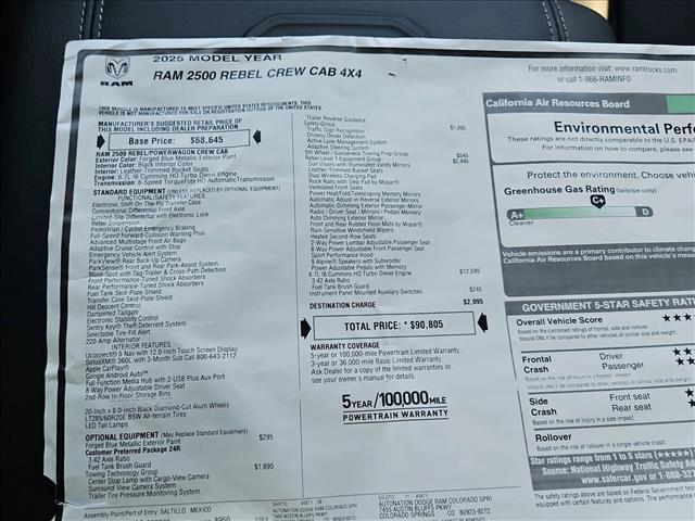 new 2025 Ram 2500 car, priced at $79,604