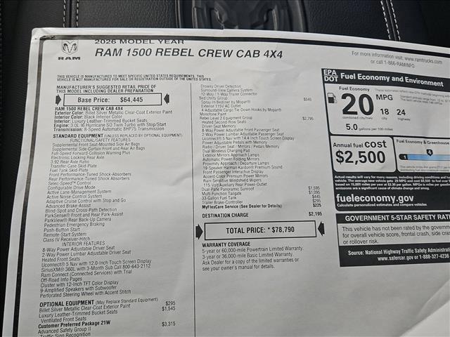 new 2026 Ram 1500 car, priced at $67,635