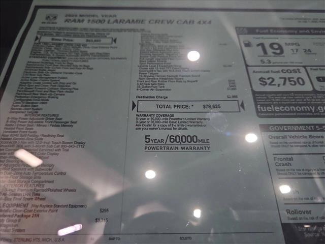 new 2025 Ram 1500 car, priced at $67,799