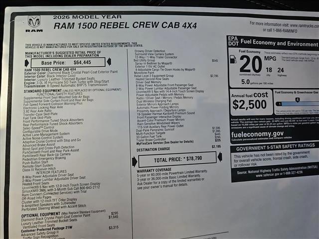 new 2026 Ram 1500 car, priced at $67,635