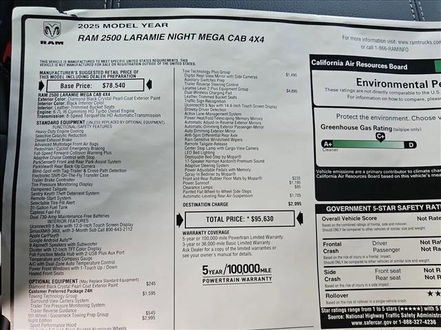 new 2025 Ram 2500 car, priced at $83,835