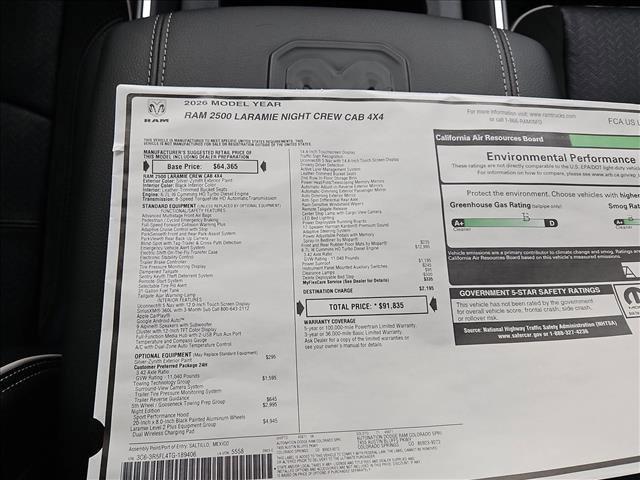 new 2026 Ram 2500 car, priced at $81,788