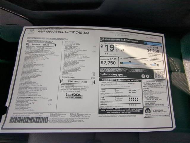 new 2025 Ram 1500 car, priced at $65,192