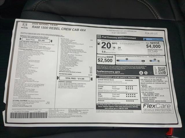 new 2026 Ram 1500 car, priced at $63,932