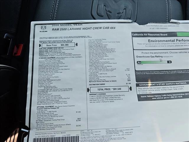 new 2026 Ram 2500 car, priced at $81,525