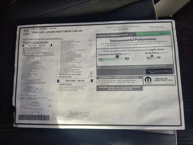 new 2026 Ram 2500 car, priced at $83,540