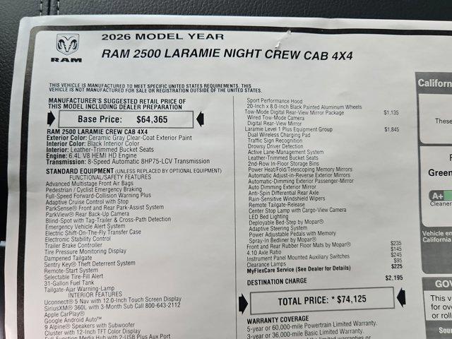 new 2026 Ram 2500 car, priced at $66,007