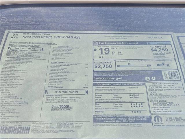 new 2025 Ram 1500 car, priced at $59,356