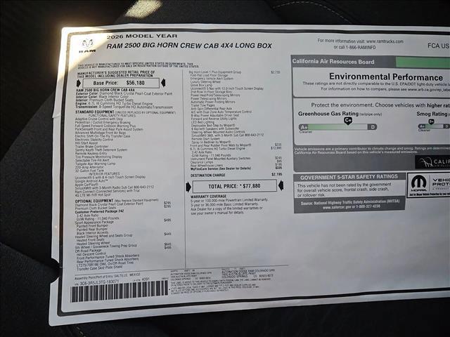 new 2026 Ram 2500 car, priced at $69,172