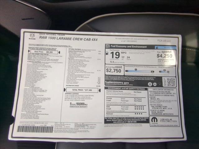 new 2025 Ram 1500 car, priced at $64,104