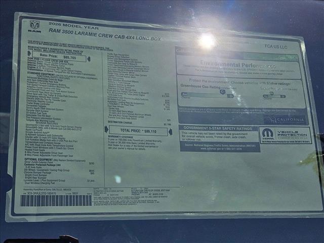 new 2026 Ram 3500 car, priced at $79,206