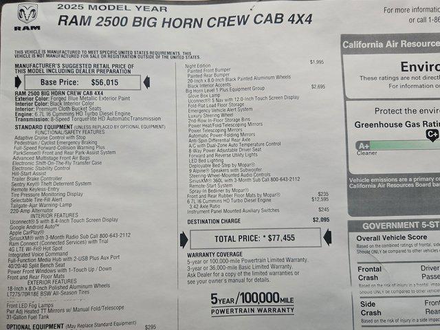 new 2025 Ram 2500 car, priced at $70,244